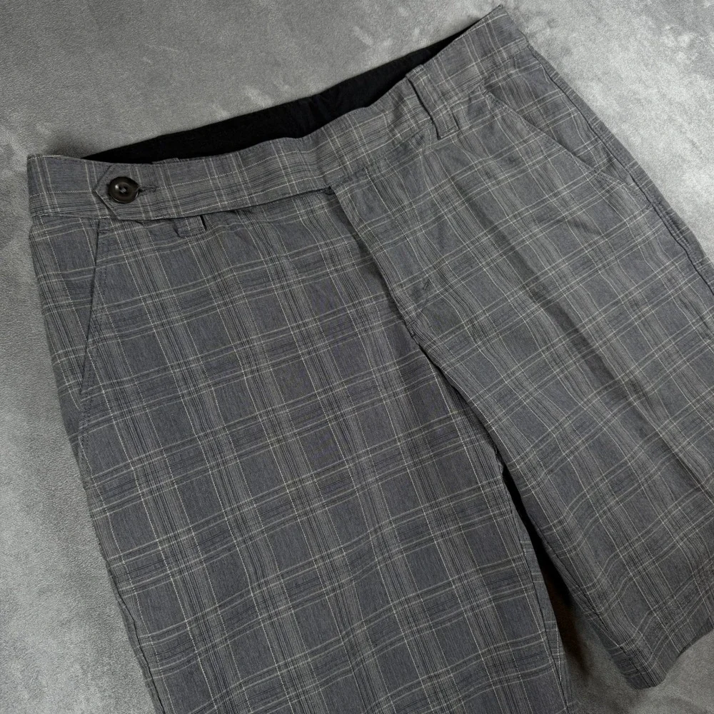 The North Face Mens‎ Gray Plaid Outdoor Hiking Casual Shorts Size 34